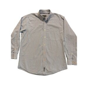 Orvis Heritage Wash Mens Large Blue White Gingham Check Cotton Button Down Shirt